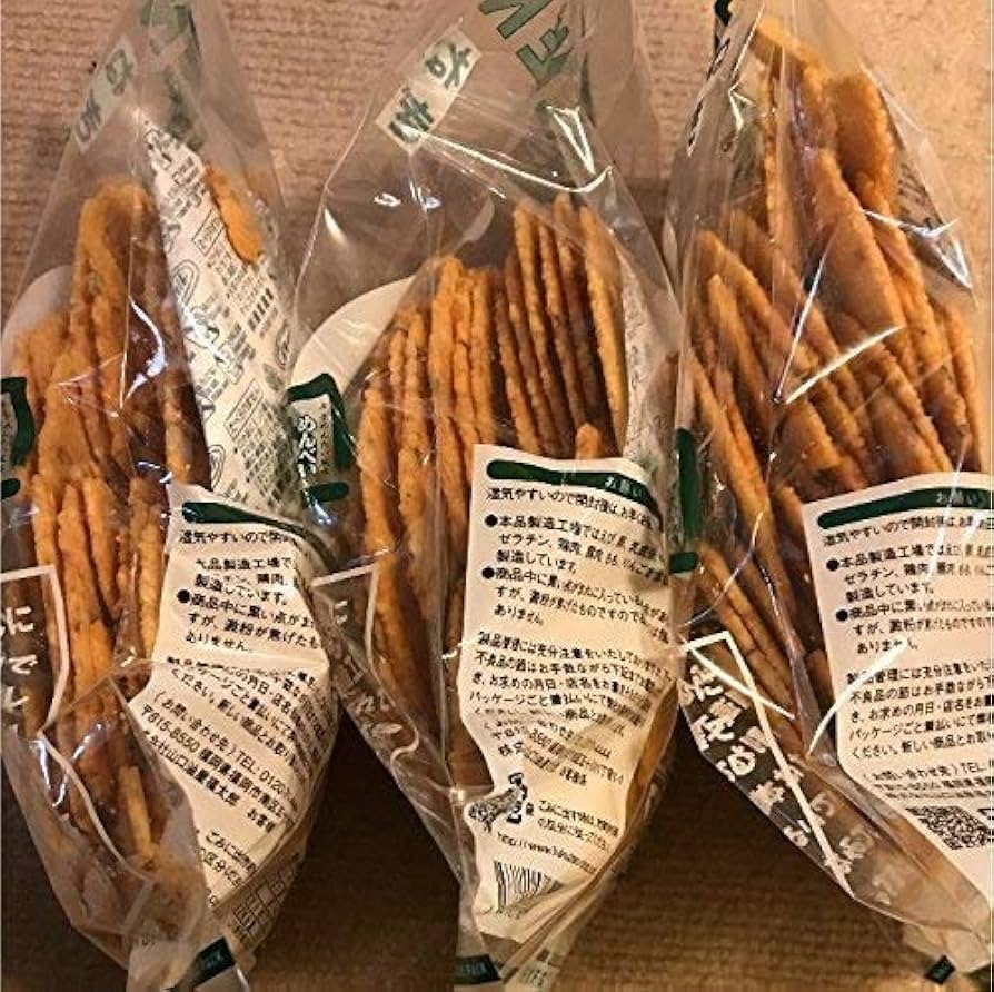 Amazon.co.jp: 【福岡限定/3袋】めんべい ねぎ われめん 福太郎